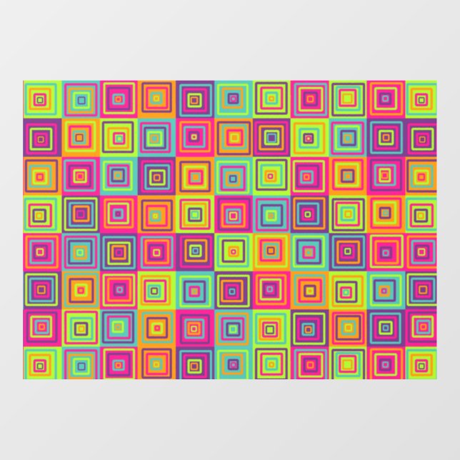 Squares Pattern Window Cling (Sheet)