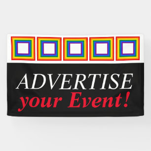 Squares Stripes Frame Rainbow Flag Colours Banner