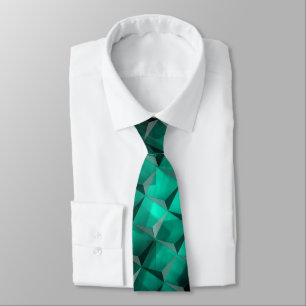 Squares to triangles stained in some emerald colou tie