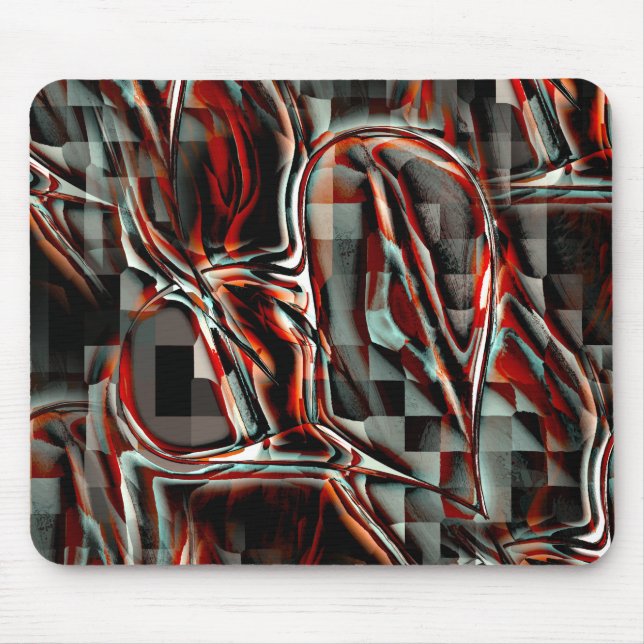 Squares under strange reddish spots forming heart  mouse mat (Front)