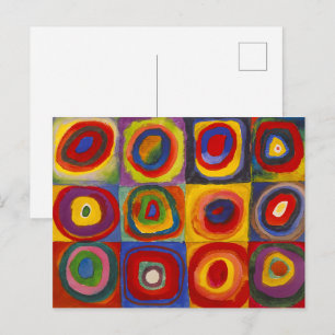 Squares w Concentric Circles Kandinsky Postcard