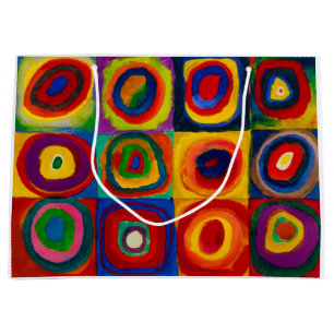Squares with Circles, Abstract, Wassily Kandinsky Large Gift Bag
