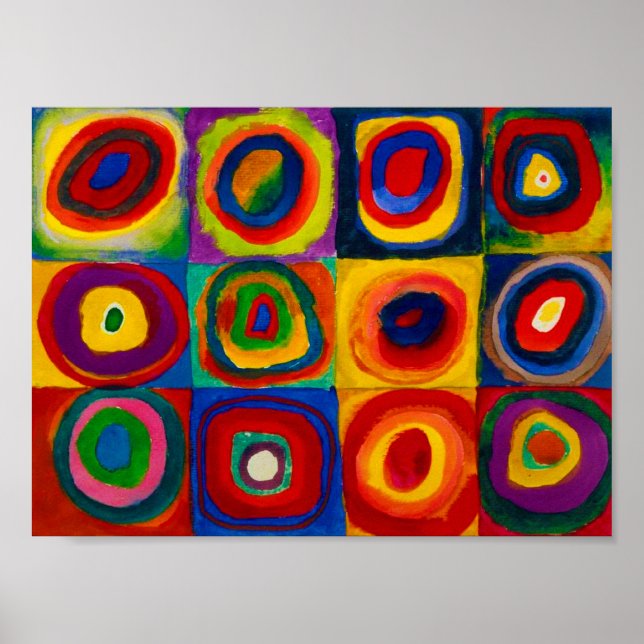 Squares with Circles, Abstract, Wassily Kandinsky Poster (Front)