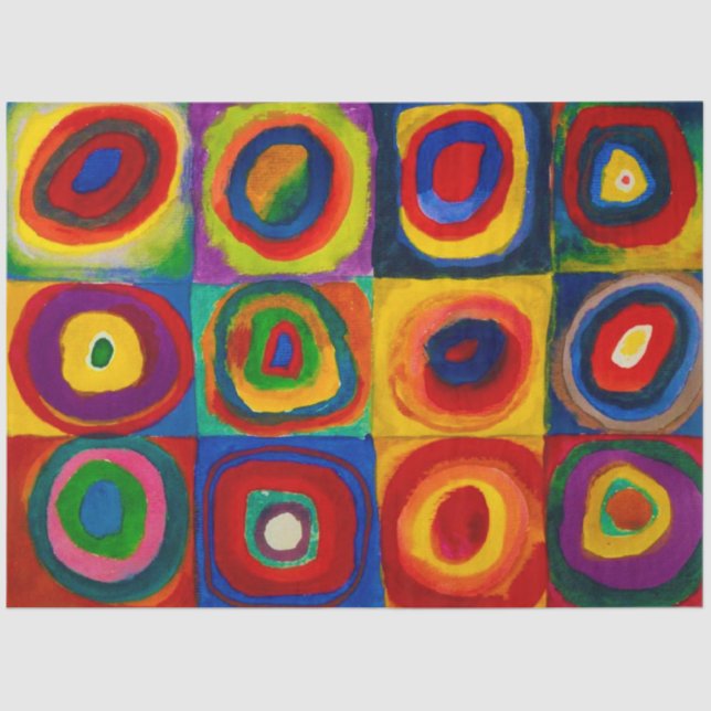 Squares with Circles, Abstract, Wassily Kandinsky Tissue Paper (Front)