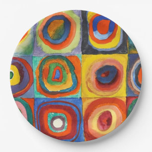 Squares with Concentric Circles by Kandinsky Paper Plate