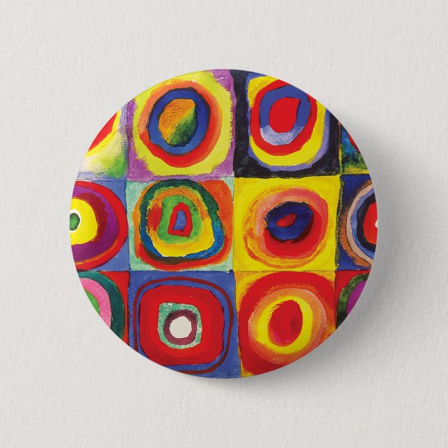 Squares with Concentric Circles Hiroaki Takahashi 6 Cm Round Badge (Front)