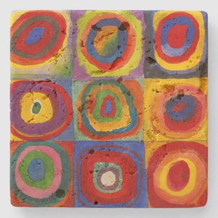 Squares with Concentric Circles   Kandinsky   Stone Coaster