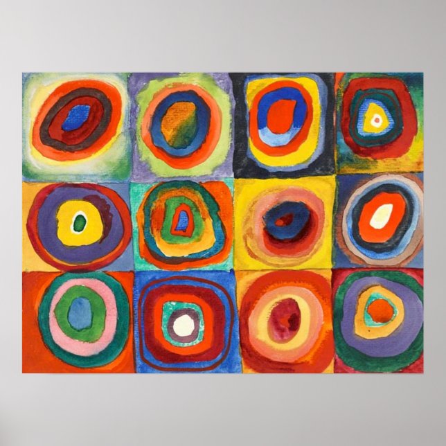 Squares with Concentric Circles Poster (Front)