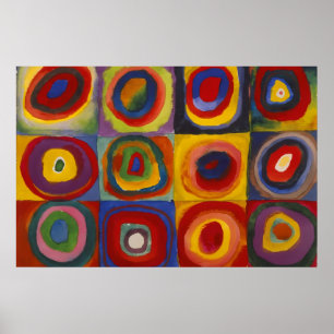 Squares With Concentric Circles Poster