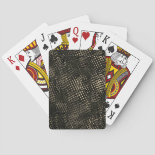 Squares with crossed scratches or dark brown cubes playing cards
