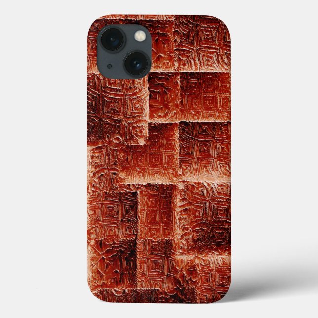 Squares with dark and light red wall texture Case-Mate iPhone case (Back)