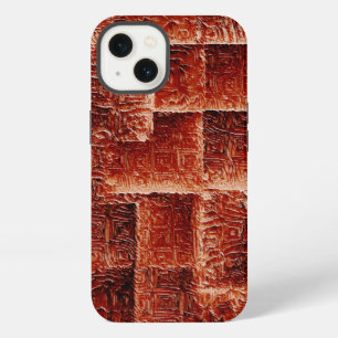 Squares with dark and light red wall texture iPhone 13 case