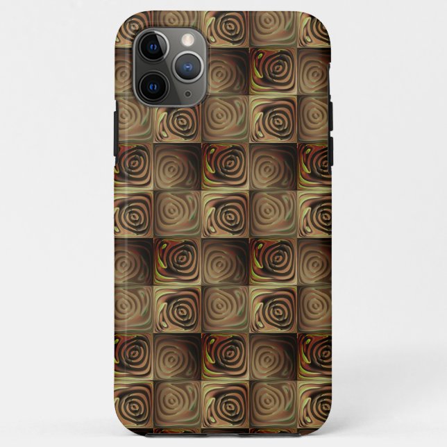 Squares with round shapes simulating wooded relief Case-Mate iPhone case (Back)
