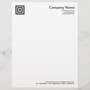 Squares within Squares - Black Customized Letterhead