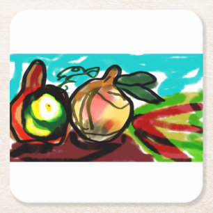 Squash and pumpkin season square paper coaster