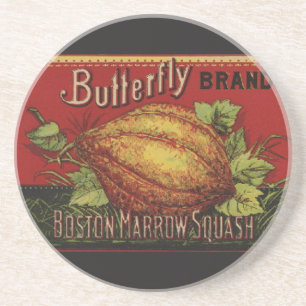 Squash Antique Vegetable Label Can Coaster