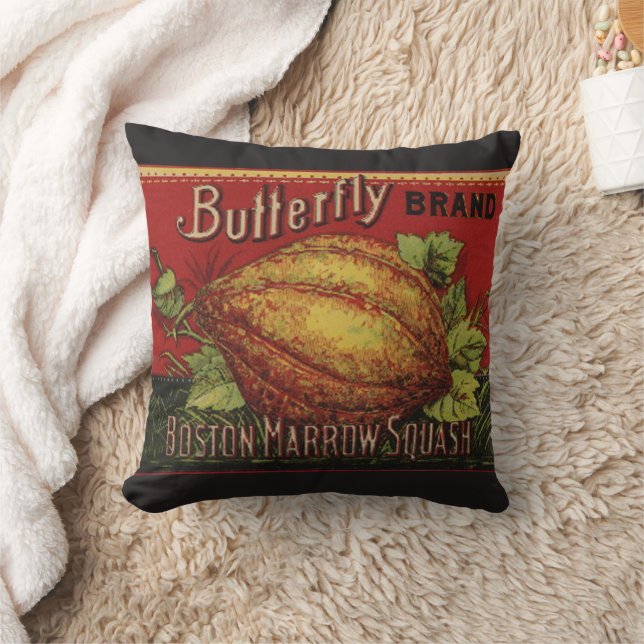 Squash Antique Vegetable Label Can Cushion (Blanket)