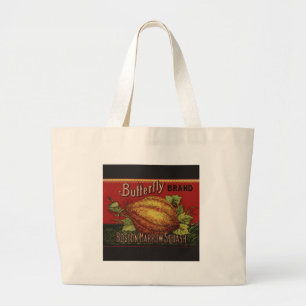 Squash Antique Vegetable Label Can Large Tote Bag