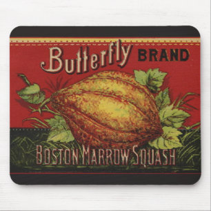 Squash Antique Vegetable Label Can Mouse Mat
