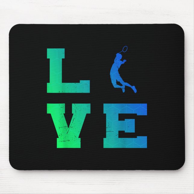 Squash Badminton Player Mens Shuttle Badminton  Mouse Mat (Front)