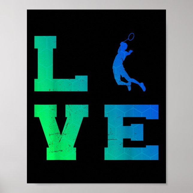 Squash Badminton Player Mens Shuttle Badminton  Poster (Front)