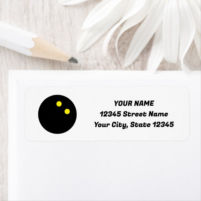 Squash ball logo custom return address labels (Insitu)