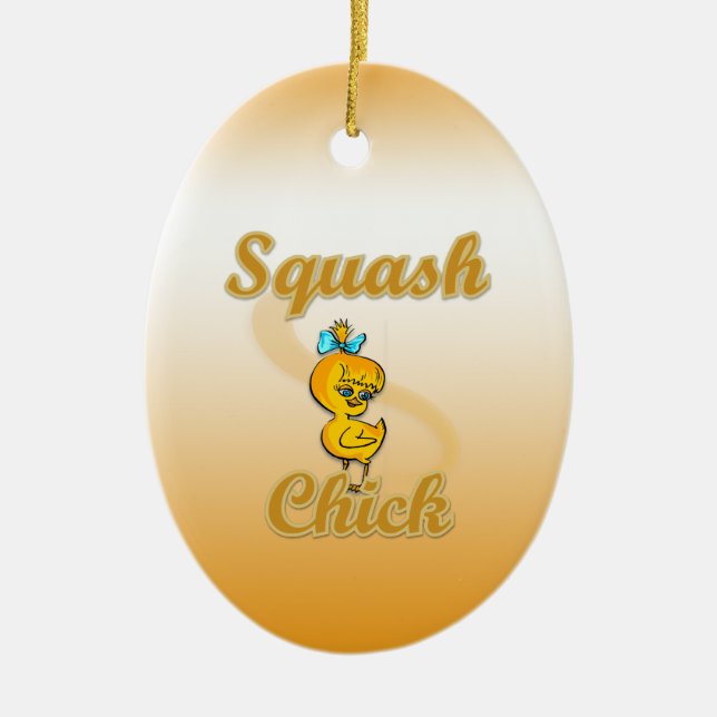Squash Chick Ceramic Tree Decoration (Front)