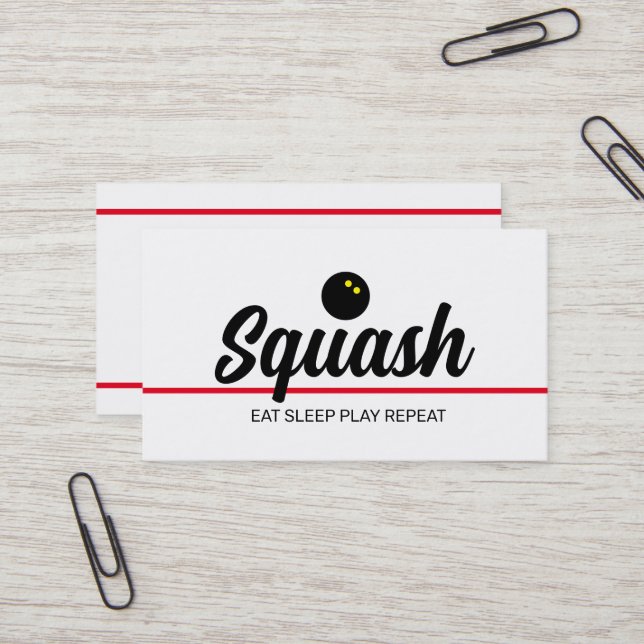 Squash coach business card template (Front/Back In Situ)