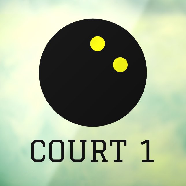 Squash court numbering custom glass window cling (Sheet 3)