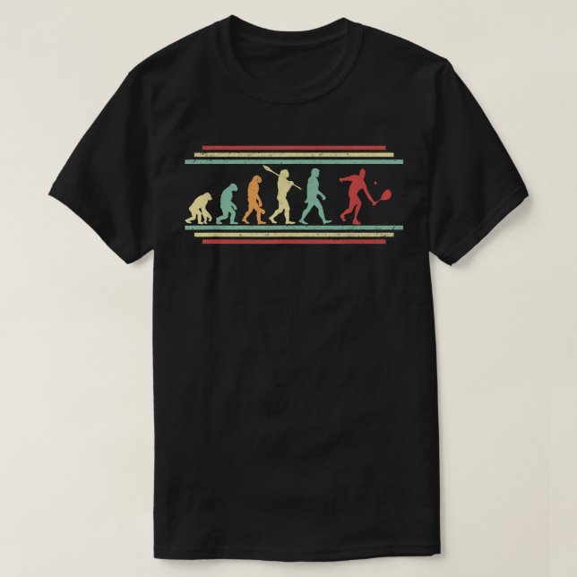 Squash Evolution  Squash Player With Racket & Ball T-Shirt (Design Front)