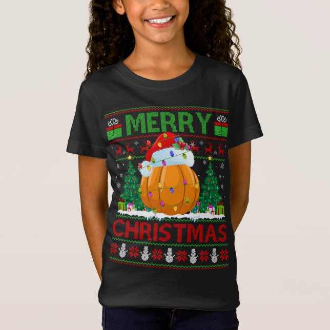 Squash Fruit Lover Xmas Lighting Ugly Squash Chris T-Shirt (Front)
