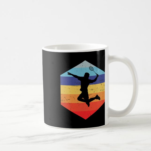 Squash Men's Badminton Player  Coffee Mug (Right)