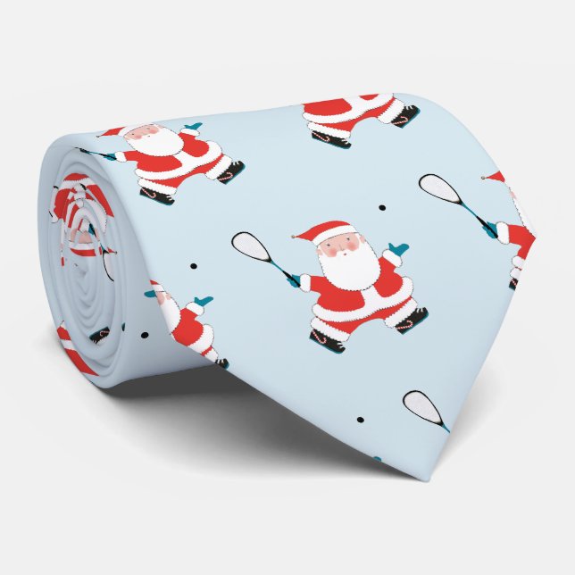 squash player Christmas novelty Neck Tie (Rolled)