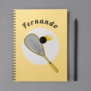 Squash Player Coach Racketball Custom Name Sport  Notebook
