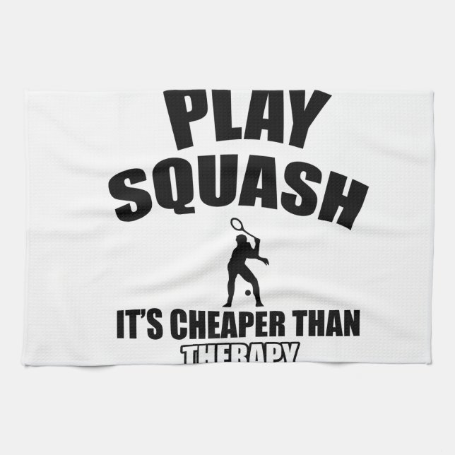 Squash player designs tea towel (Horizontal)