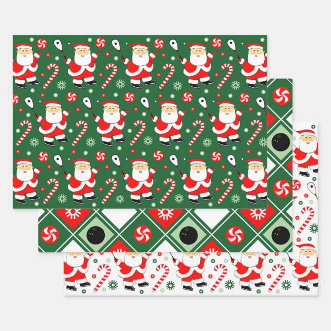 Squash Player Gift Wrapping Paper Sheets (Set)