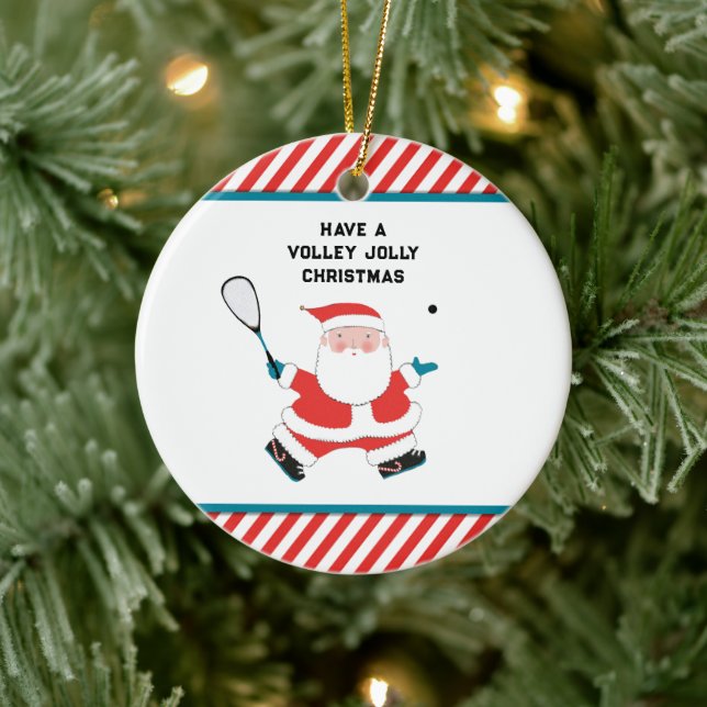 Squash Player Holiday Gift Ceramic Tree Decoration (Tree)