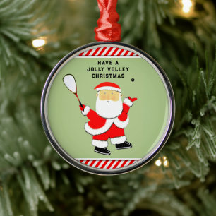 squash player holiday gift metal tree decoration