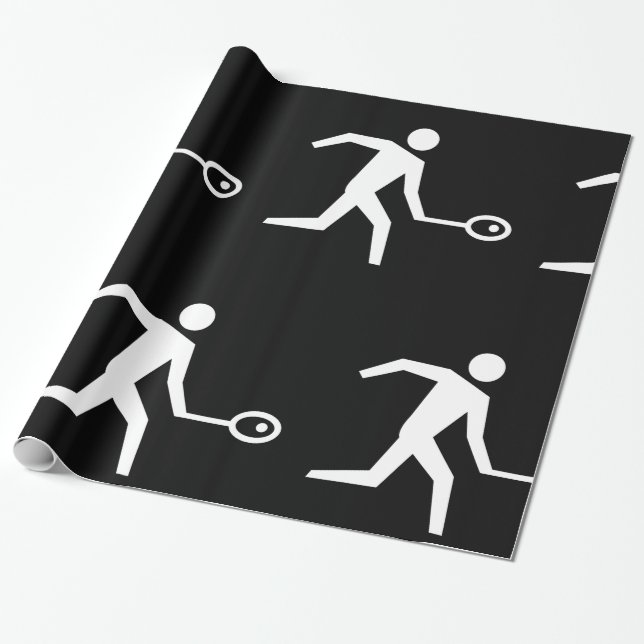 Squash Player Icon Wrapping Paper (Unrolled)