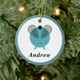 Squash Racquetball Rackets Player Coach Kids Name  Ceramic Tree Decoration