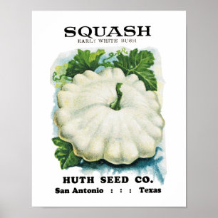 Squash Seed Packet Label Poster