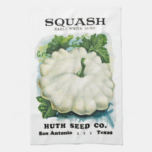 Squash Seed Packet Label Tea Towel