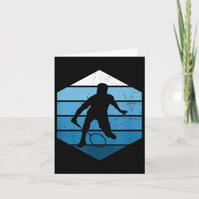 Squash Womens Mens Badminton Player Shuttle  Card (Front)