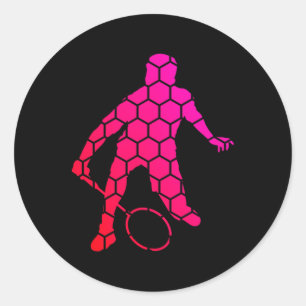Squash Womens Mens Badminton Shuttle Classic Round Sticker