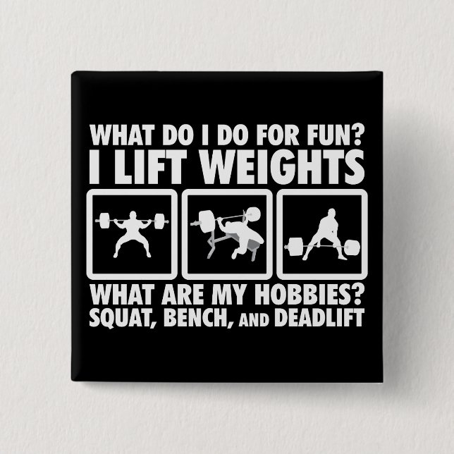 Squat, Bench, Deadlift - Powerlifting Motivational 15 Cm Square Badge (Front)