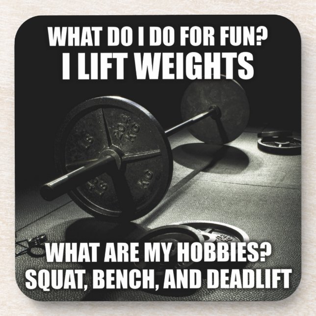 Squat, Bench, Deadlift - Powerlifting Motivational Coaster (Front)