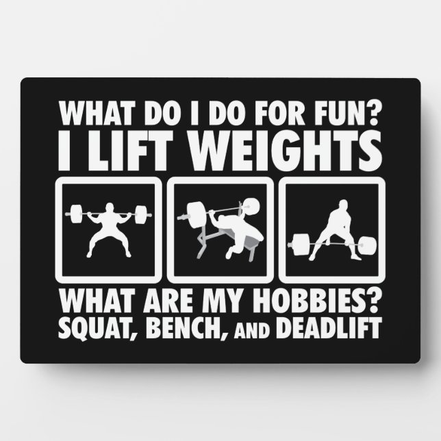 Squat, Bench, Deadlift - Powerlifting Motivational Plaque (Front)