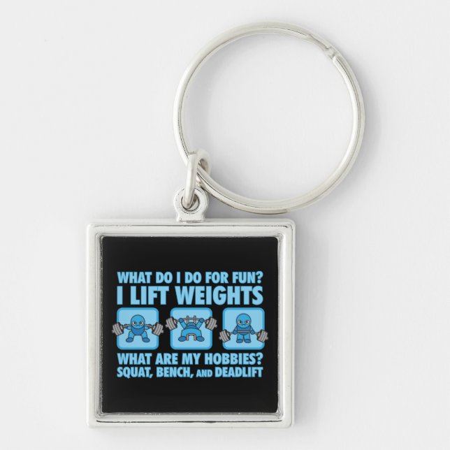 Squat, Bench Press, Deadlift - Hobbies - Kawaii Key Ring (Front)