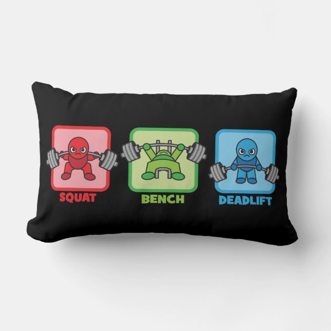 Squat, Bench Press, Deadlift - Kawaii Powerlifter Lumbar Cushion (Front)
