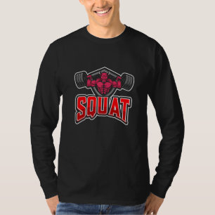 Squat Bull Beast Gym Monster Power Lifting Weights T-Shirt